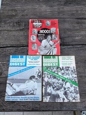 Vintage Baseball Digest Magazine Lot June 1958 1970 1971 Special California Ed.